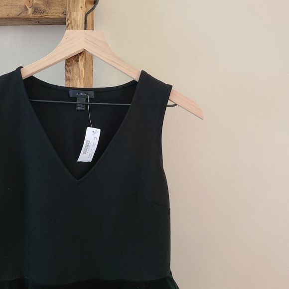 J.Crew Black Peplum Blouse with Velvet Trim (Size XS) NWT - Picture 2 of 6